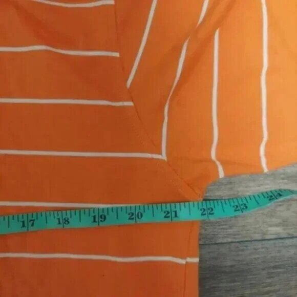 Lacoste Shirt Size XL Men Orange Striped Short Sleeve Crocodile Logo Preppy Y2K - Picture 3 of 7